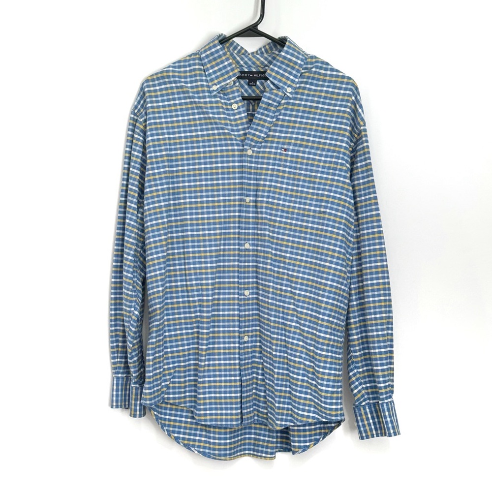 Tommy Hilfiger Button Down Shirt Men's Medium Plaid / Mens Casual Button Up
